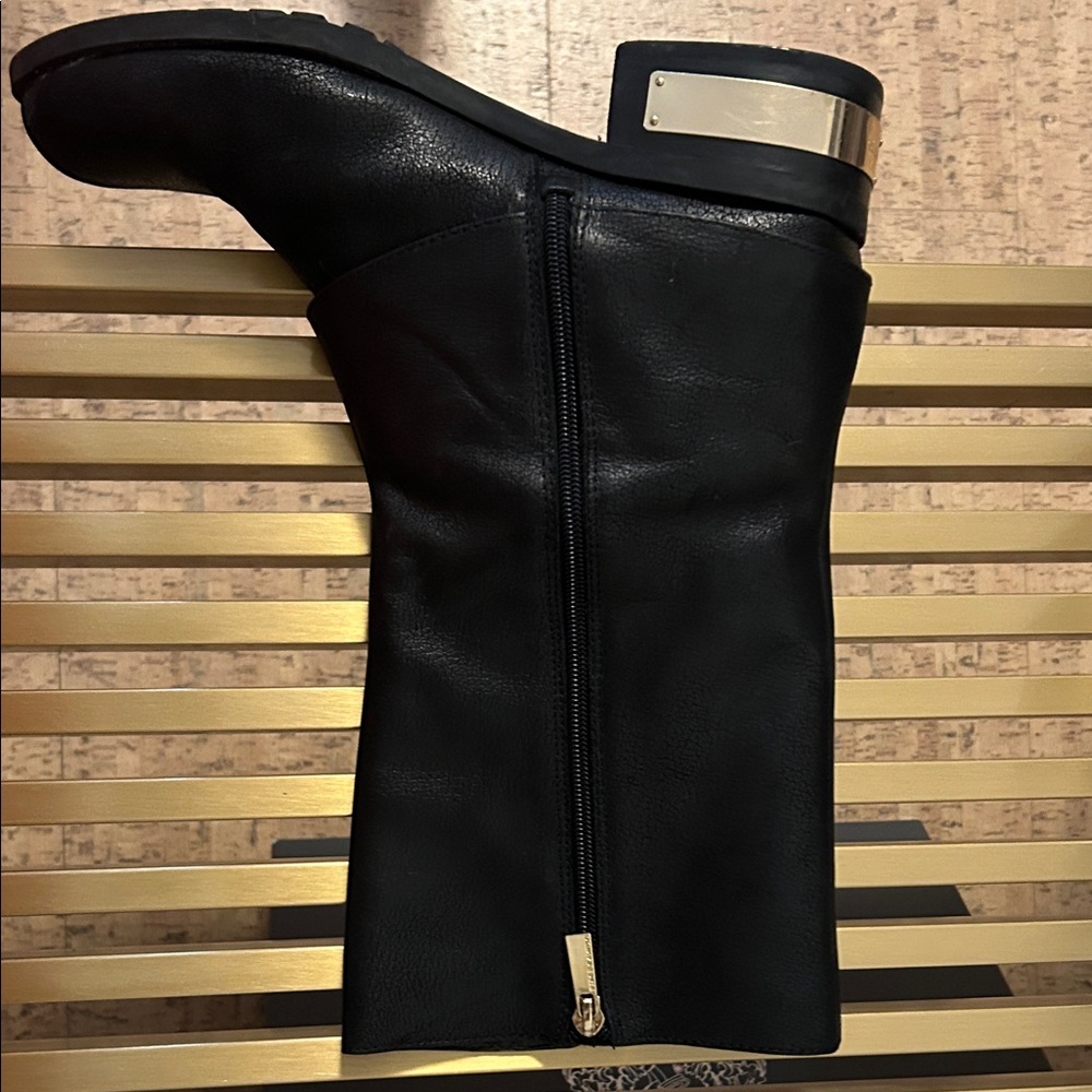 Vince Camuto Black & Gold Zipper Contemporary Boots - Picture 11 of 16